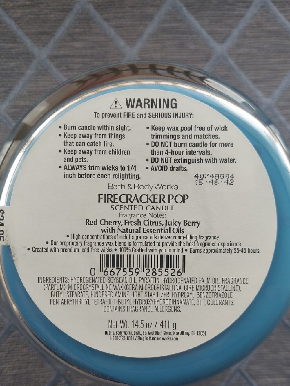 Bath & Body Works Firecracker Pop 3 Wick Candle NWT 4th Of July Parties Colorful - Picture 4 of 4